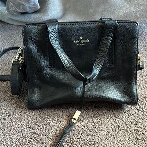 Kate Spade Black Satchel with Structured Design and Adjustable Strap